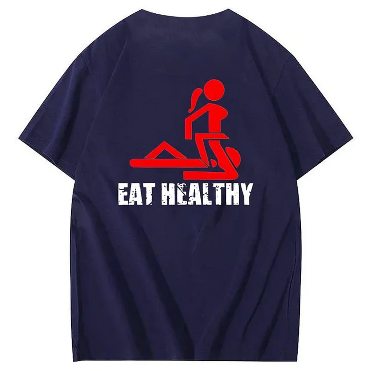 Eat Healthy Pattern  Print 100%Cotton T-Shirt