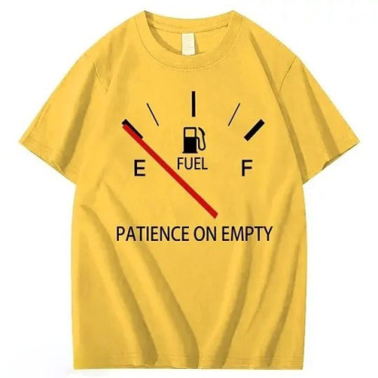 Patiency On Empty 100% Cotton T-Shirt Classic Black Short Sleeve T-Shirt