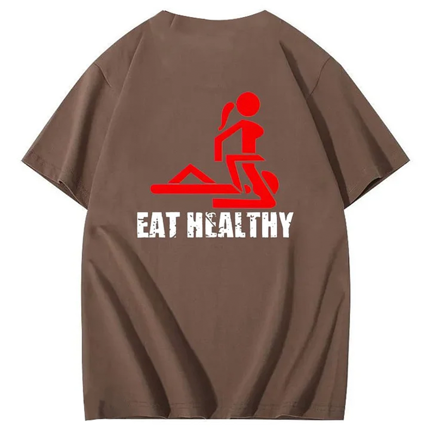Eat Healthy Pattern  Print 100%Cotton T-Shirt