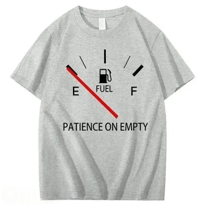 Patiency On Empty 100% Cotton T-Shirt Classic Black Short Sleeve T-Shirt