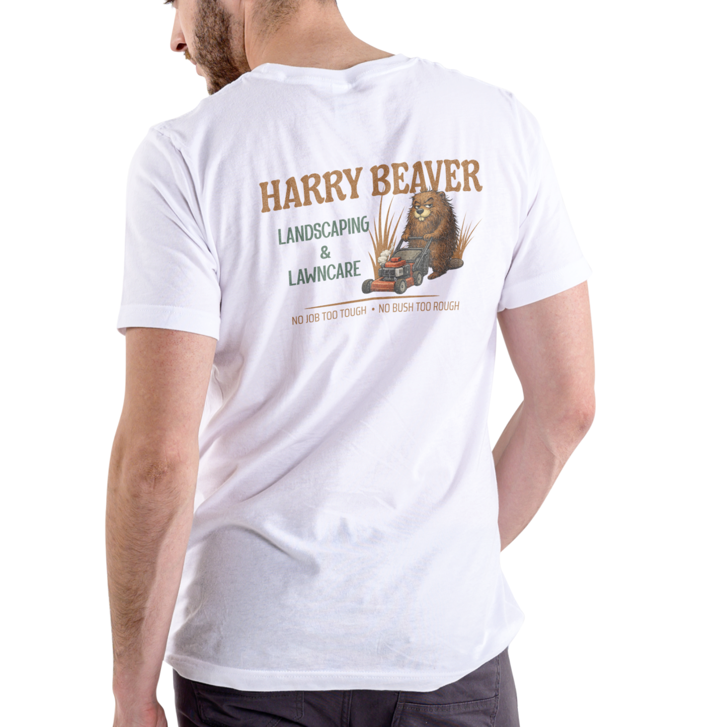 HARRY BEAVER LANDSCAPING AND LAWNCARE Funny T Shirt, Unisex Cotton