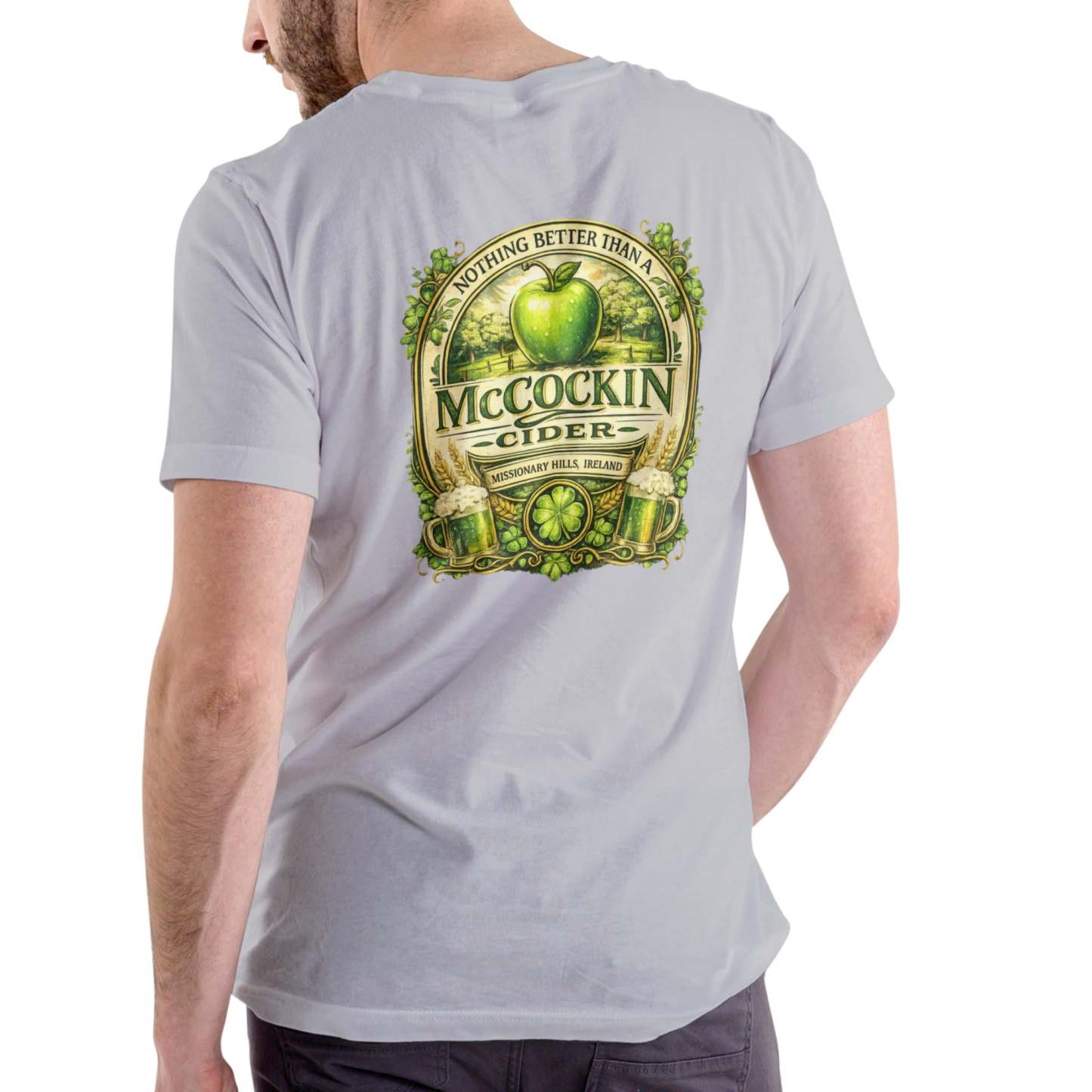 MCCOCKIN CIDER Funny name T Shirt, Unisex Cotton, St Patricks day