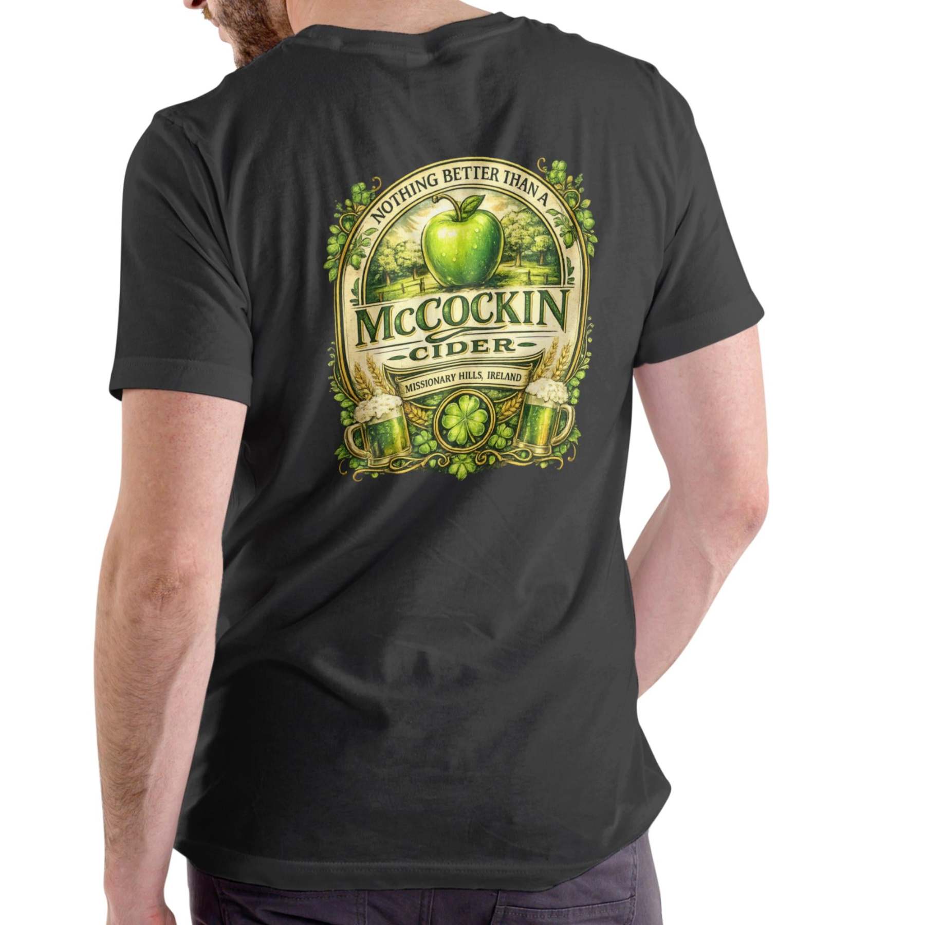 MCCOCKIN CIDER Funny name T Shirt, Unisex Cotton, St Patricks day