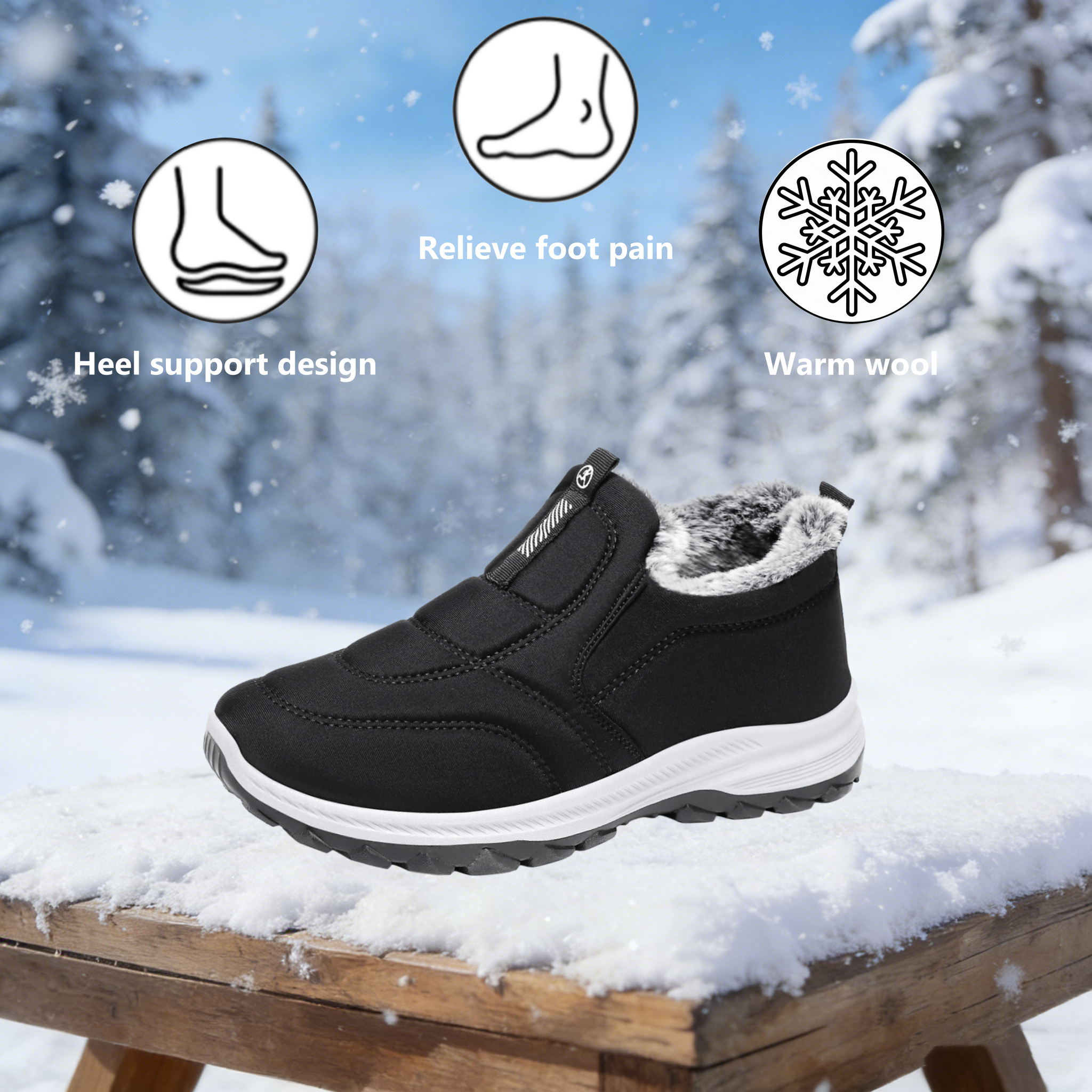 【⏰Limited Time 50% Off - Don't Miss It】Latest Ergonomic Wool Shoes - ✅️Corrects Posture While Walking - Improved Design, Warm, Waterproof and Anti-Slip 👞