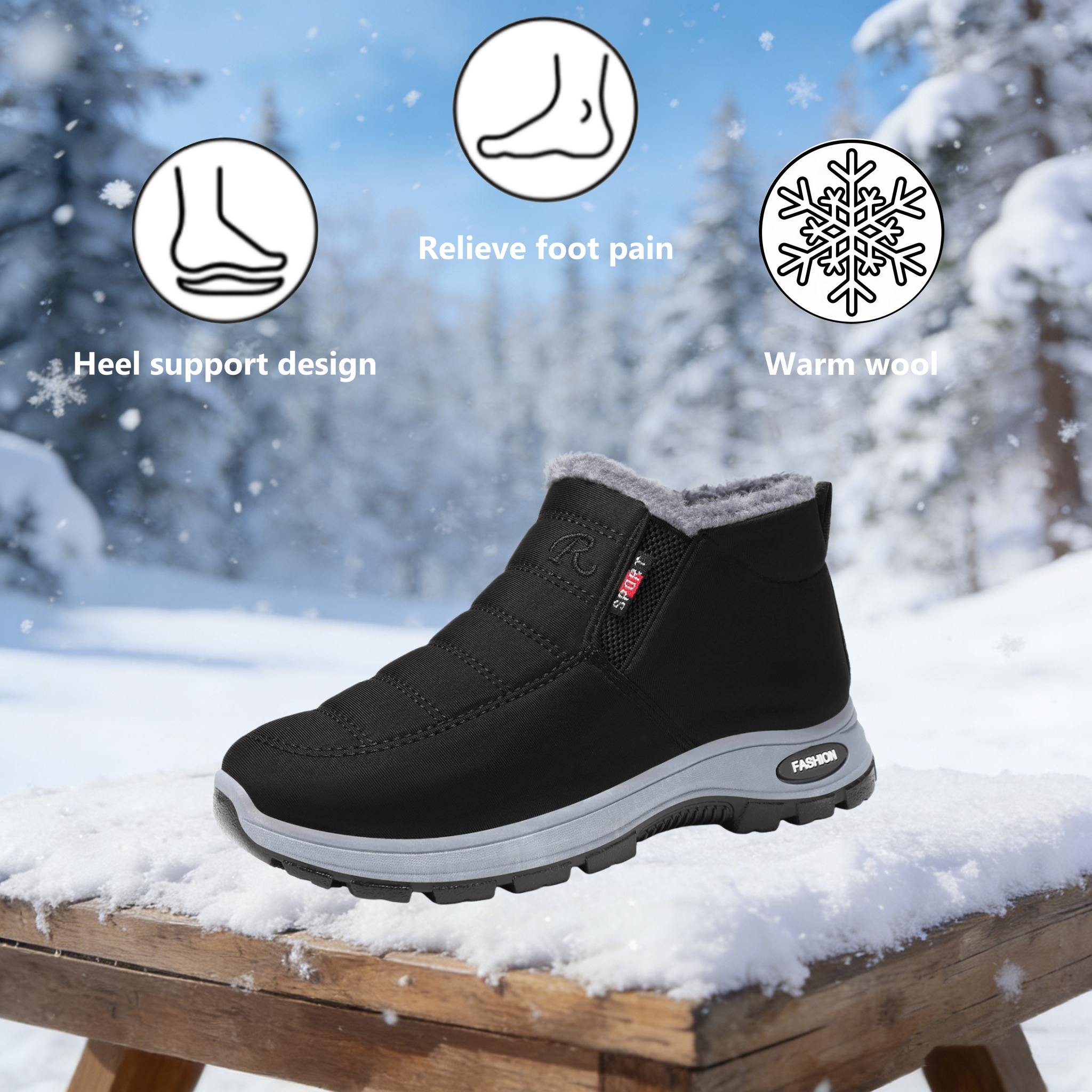 【⏰Limited Time 50% Off - Don't Miss It】Latest Ergonomic Wool Shoes - ✅️Corrects Posture While Walking - Improved Design, Warm, Waterproof and Anti-Slip 👞