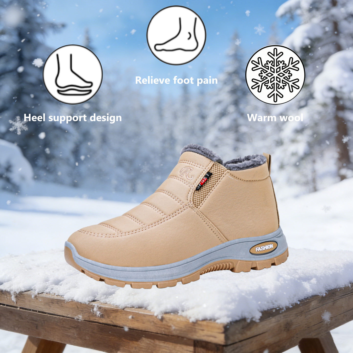 【⏰Limited Time 50% Off - Don't Miss It】Latest Ergonomic Wool Shoes - ✅️Corrects Posture While Walking - Improved Design, Warm, Waterproof and Anti-Slip 👞