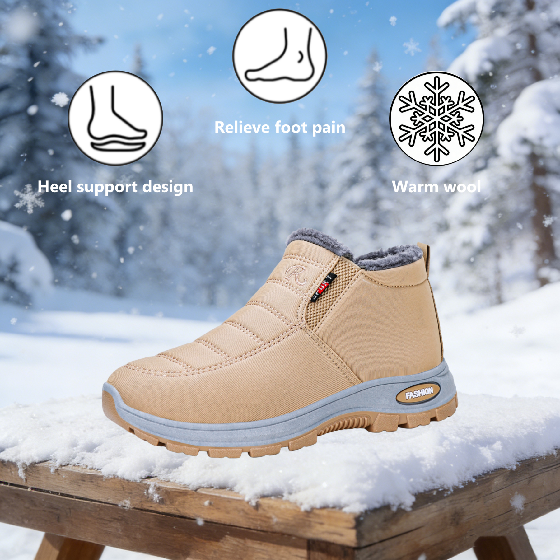 【⏰Limited Time 50% Off - Don't Miss It】Latest Ergonomic Wool Shoes - ✅️Corrects Posture While Walking - Improved Design, Warm, Waterproof and Anti-Slip 👞
