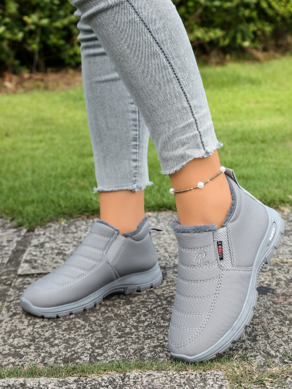 Winter fleece-lined cotton shoes