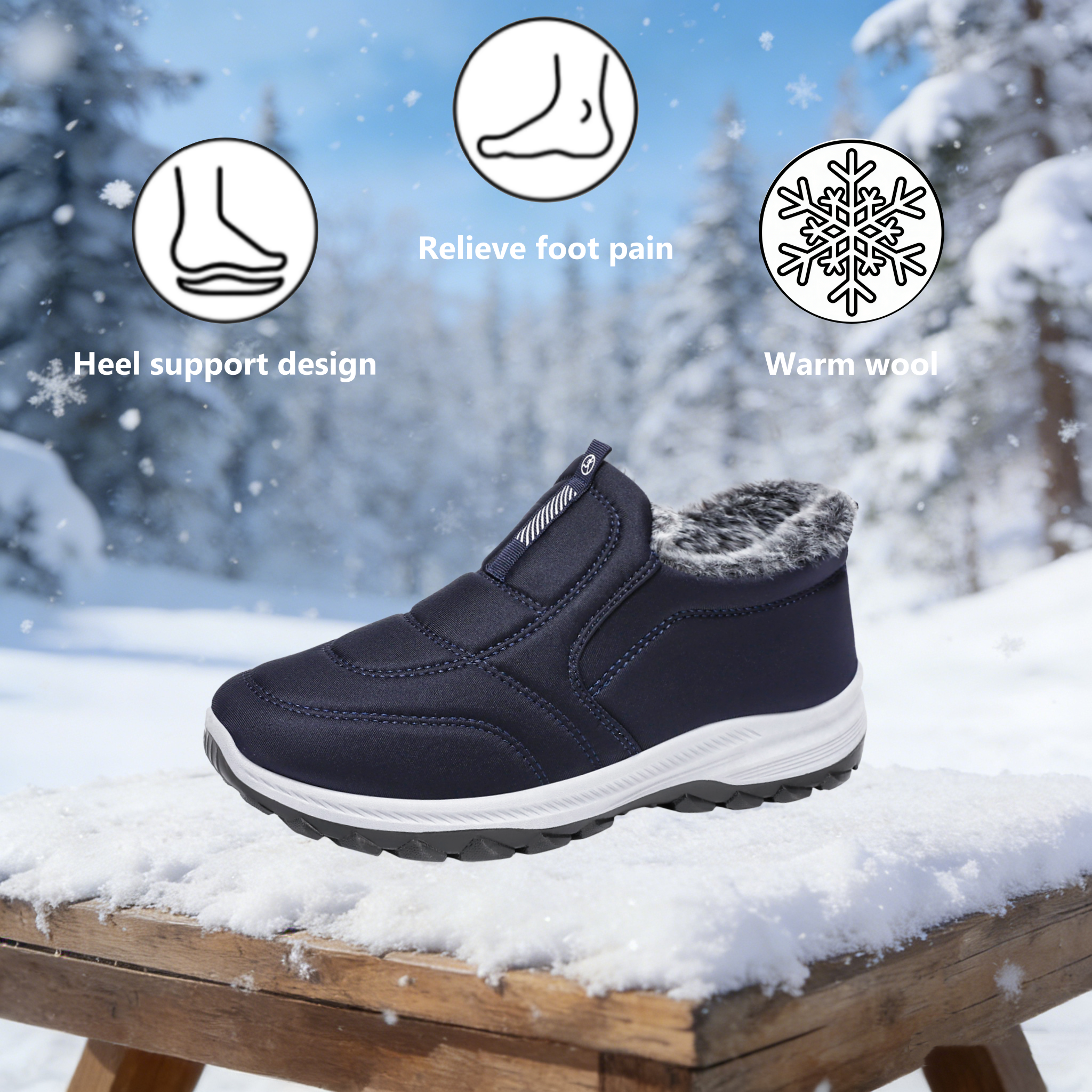 【⏰Limited Time 50% Off - Don't Miss It】Latest Ergonomic Wool Shoes - ✅️Corrects Posture While Walking - Improved Design, Warm, Waterproof and Anti-Slip 👞