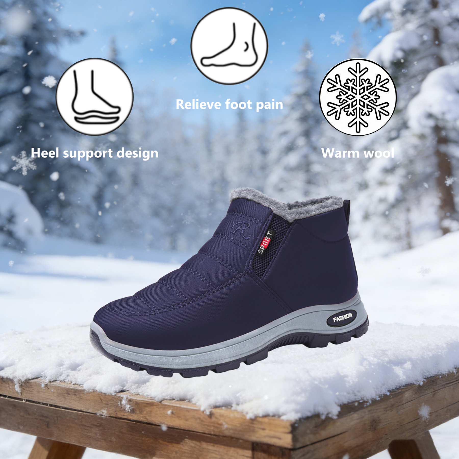 【⏰Limited Time 50% Off - Don't Miss It】Latest Ergonomic Wool Shoes - ✅️Corrects Posture While Walking - Improved Design, Warm, Waterproof and Anti-Slip 👞