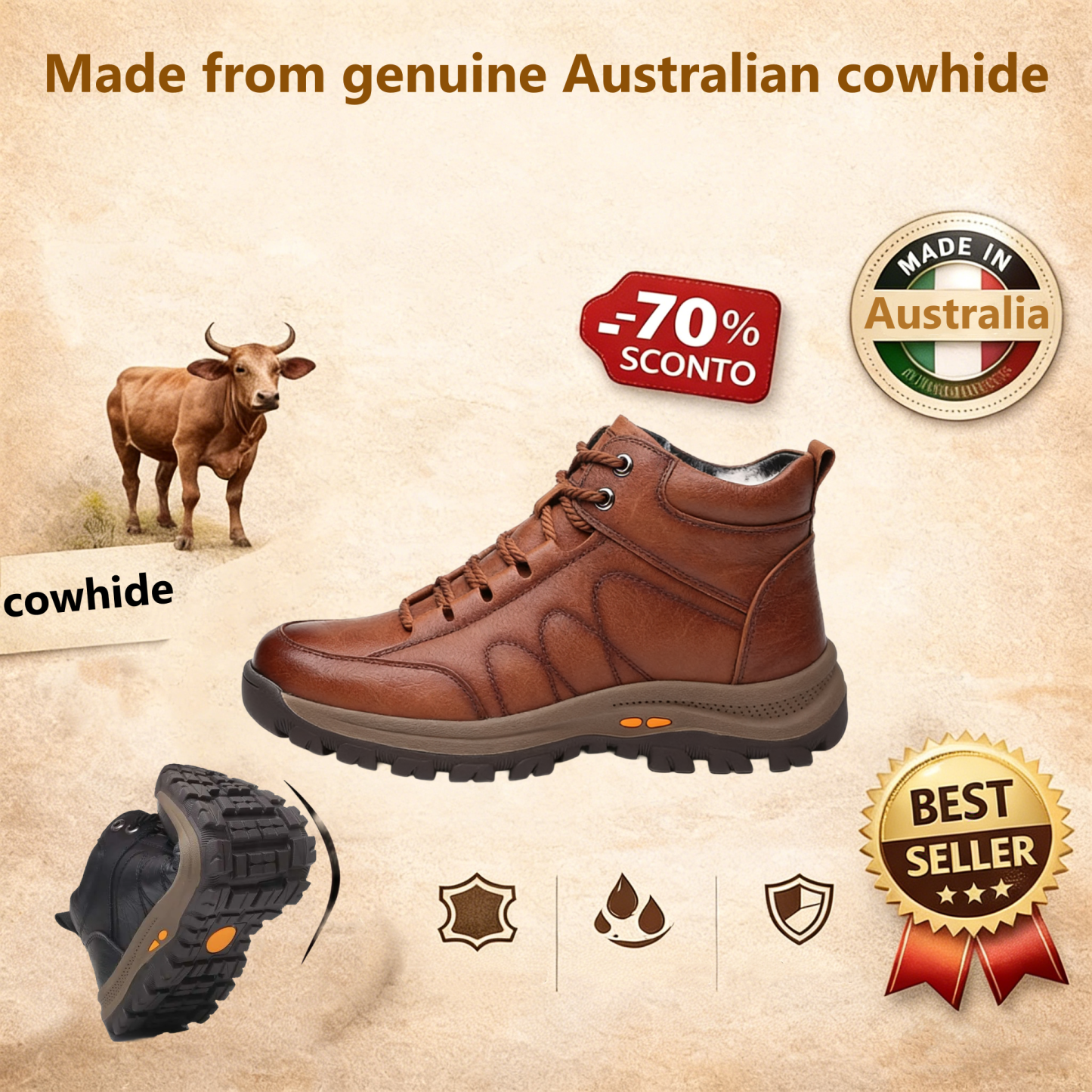 【⏰Limited time offer: 70% off – Don't miss it!】Ergonomic orthopedic shoes – ✅️Corrects posture while walking and relieves foot pain – Newly improved waterproof and anti-slip 👞Selected Australian leather