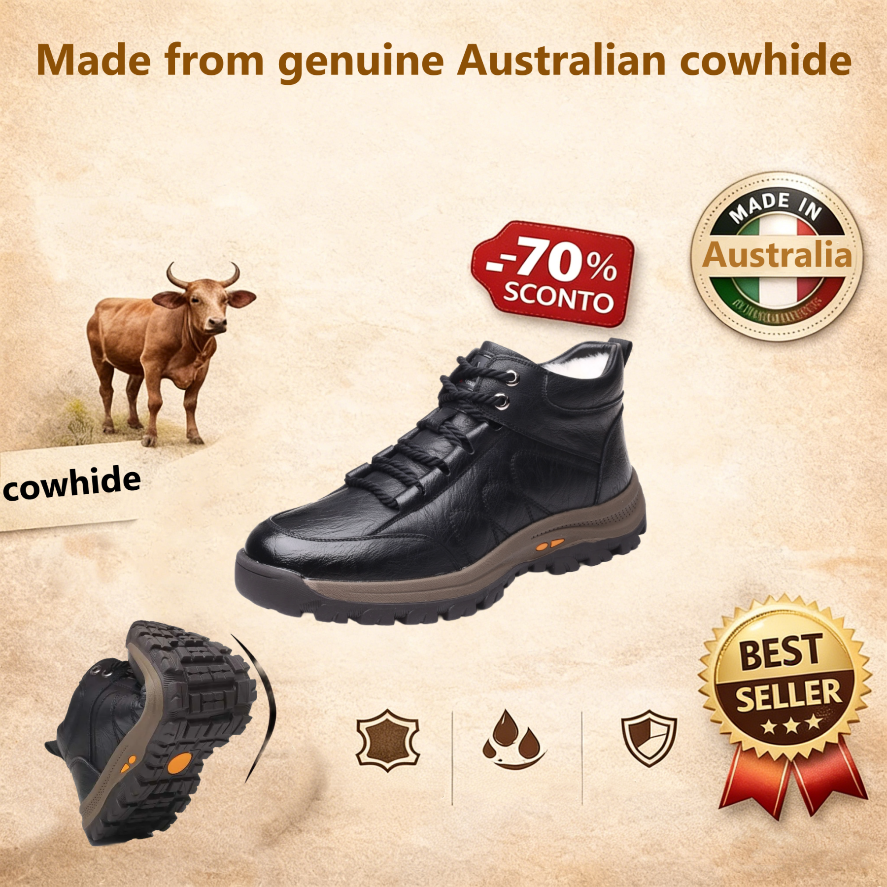 【⏰Limited time offer: 70% off – Don't miss it!】Ergonomic orthopedic shoes – ✅️Corrects posture while walking and relieves foot pain – Newly improved waterproof and anti-slip 👞Selected Australian leather