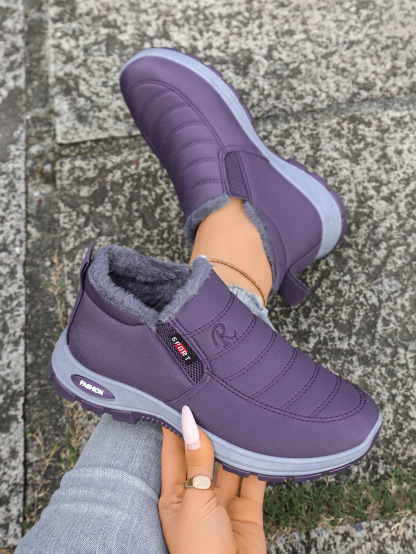 Winter fleece-lined cotton shoes