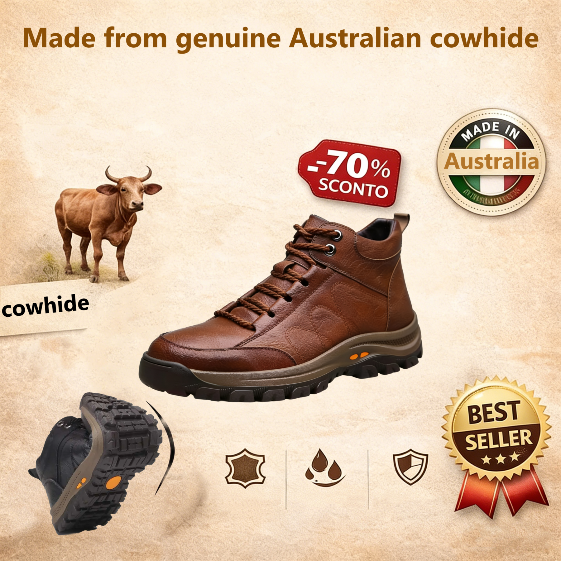 【⏰Limited time offer: 70% off – Don't miss it!】Ergonomic orthopedic shoes – ✅️Corrects posture while walking and relieves foot pain – Newly improved waterproof and anti-slip 👞Selected Australian leather