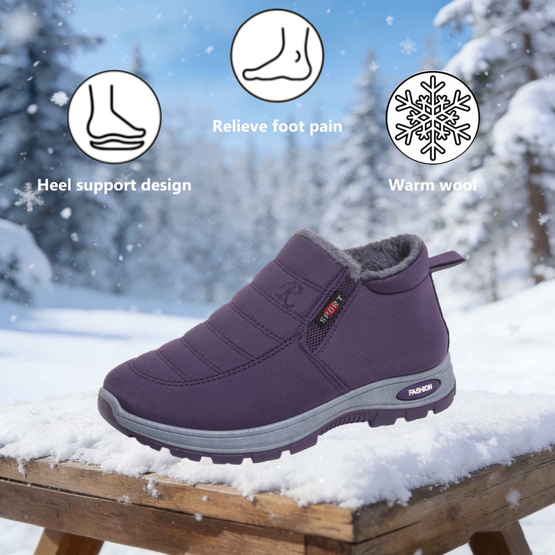 【⏰Limited Time 50% Off - Don't Miss It】Latest Ergonomic Wool Shoes - ✅️Corrects Posture While Walking - Improved Design, Warm, Waterproof and Anti-Slip 👞