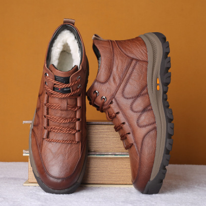 Men's high-top leather shoes