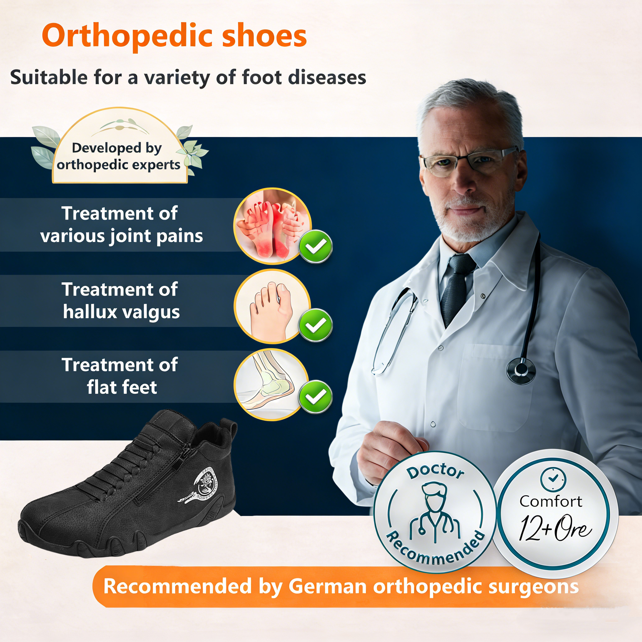 【⏰Limited Time 50% Off - Don't Miss It】Ergonomic Orthopedic Shoes - ✅️ Posture Correction While Walking - Waterproof and Anti-Slip 👞 Selected Australian Leather