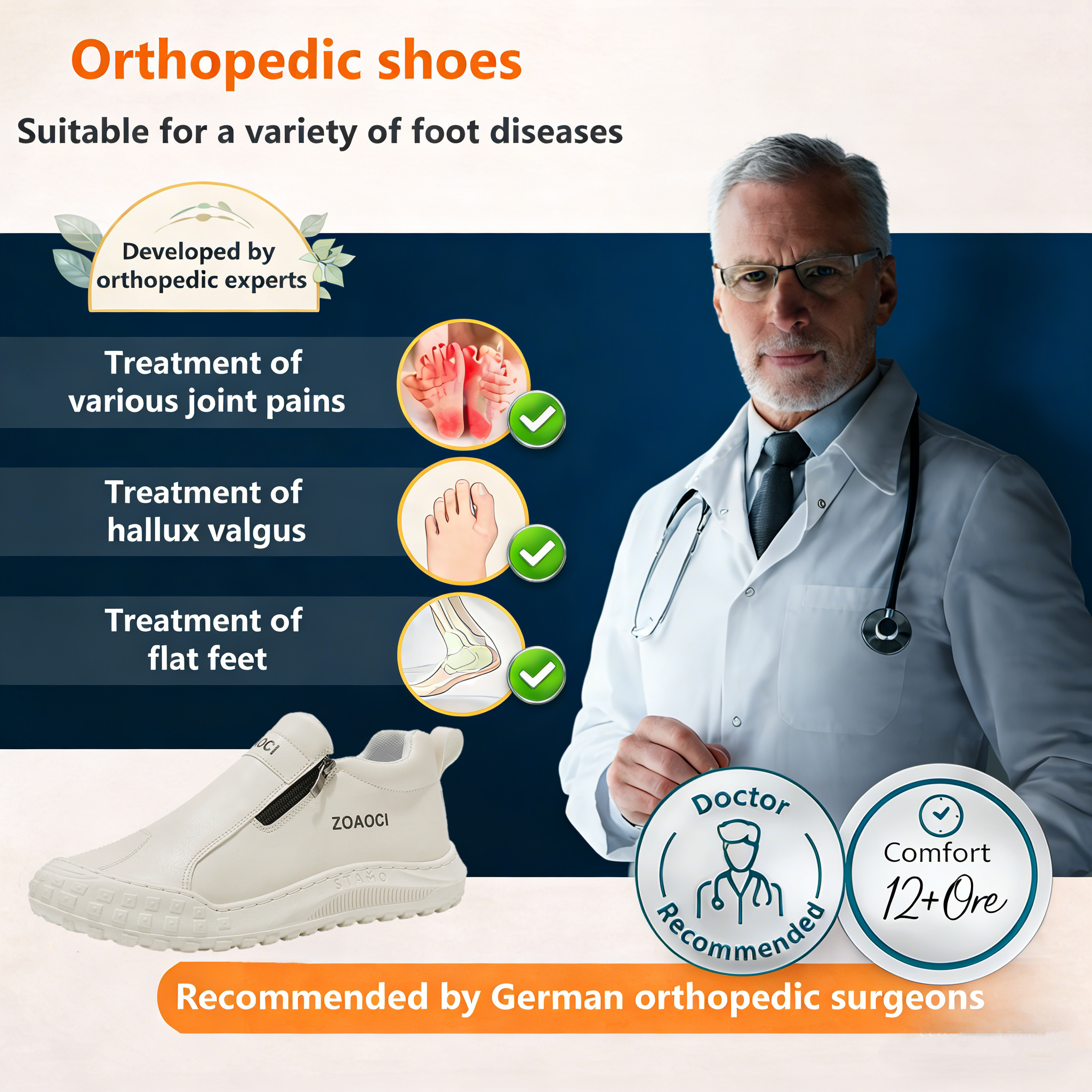 【⏰Limited Time 50% Off - Don't Miss It】Ergonomic Orthopedic Shoes - ✅️ Posture Correction While Walking - Waterproof and Anti-Slip 👞 Selected Australian Leather