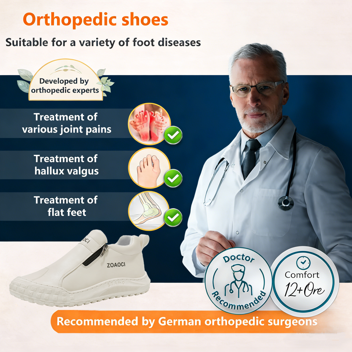 【⏰Limited Time 50% Off - Don't Miss It】Ergonomic Orthopedic Shoes - ✅️ Posture Correction While Walking - Waterproof and Anti-Slip 👞 Selected Australian Leather