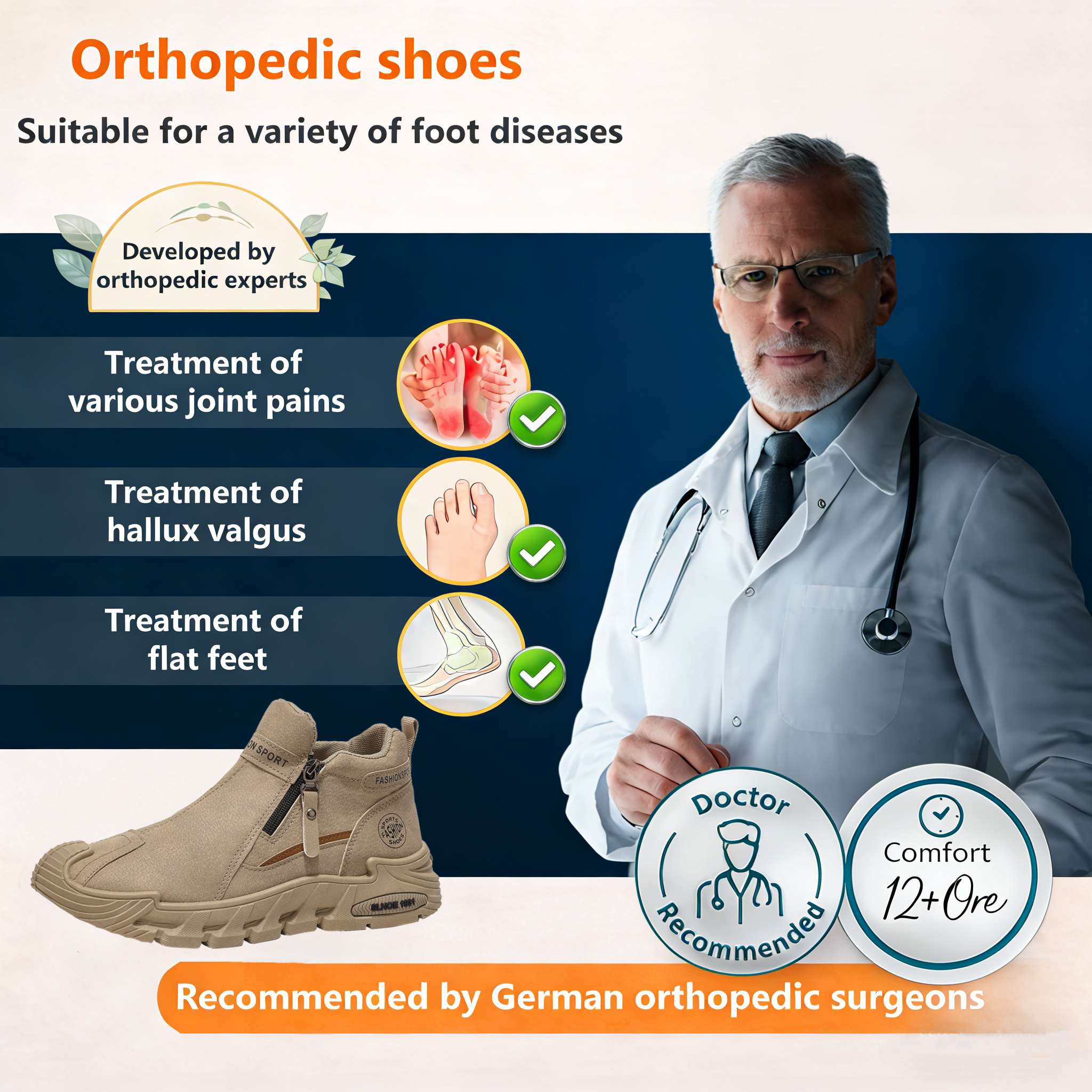 【⏰Limited Time 50% Off - Don't Miss It】Ergonomic Orthopedic Shoes - ✅️ Posture Correction While Walking - Waterproof and Anti-Slip 👞 Selected Australian Leather