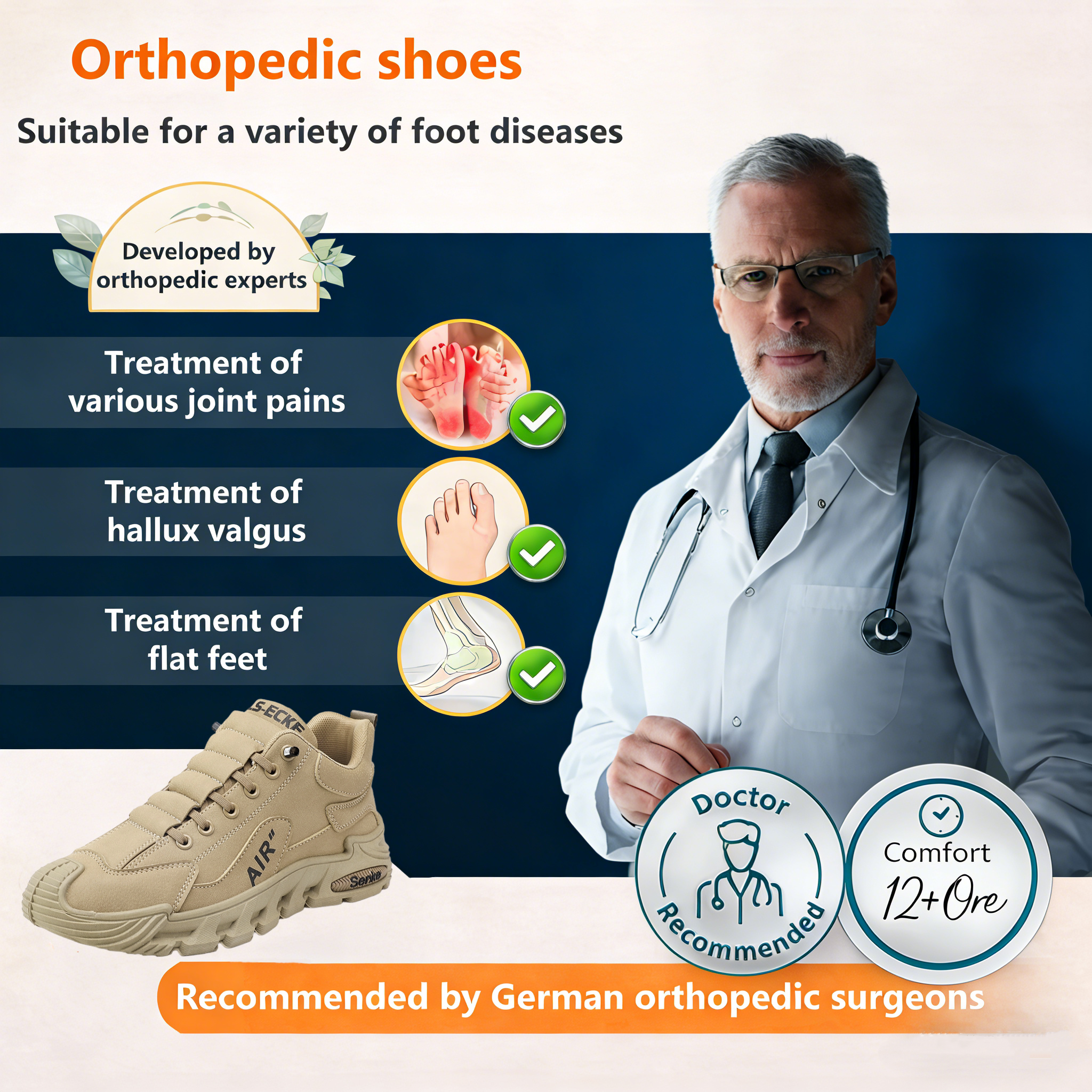 【⏰Limited Time 50% Off - Don't Miss It】Ergonomic Orthopedic Shoes - ✅️ Posture Correction While Walking - Waterproof and Anti-Slip 👞 Selected Australian Leather