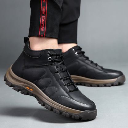 Men's high-top leather shoes