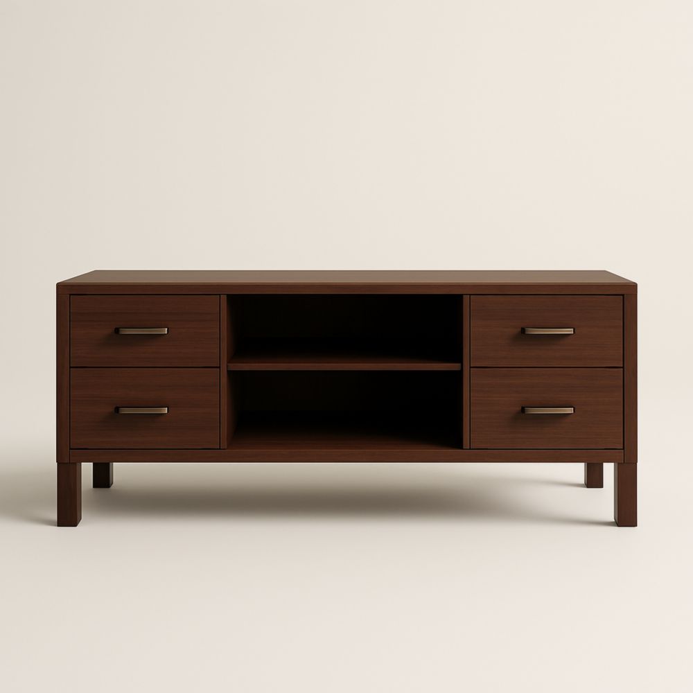 Mobile TV in Legno Compensato con Cassetti e Ripiani 120x40x50 cm Marrone-Roomcraftor