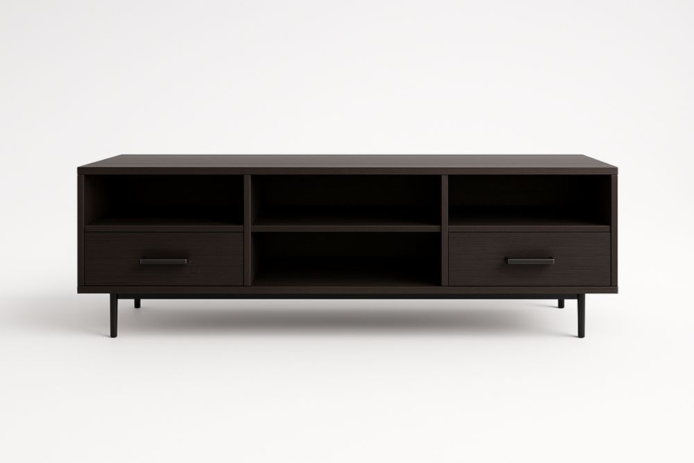 Mobile TV in Legno e Metallo Nero 120x45x40cm-Roomcraftor