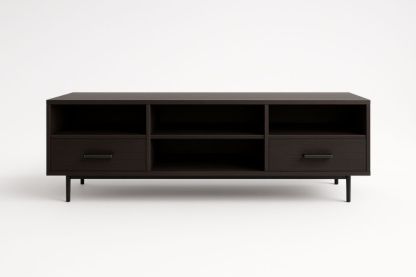 Mobile TV in Legno e Metallo Nero 120x45x40cm-Roomcraftor
