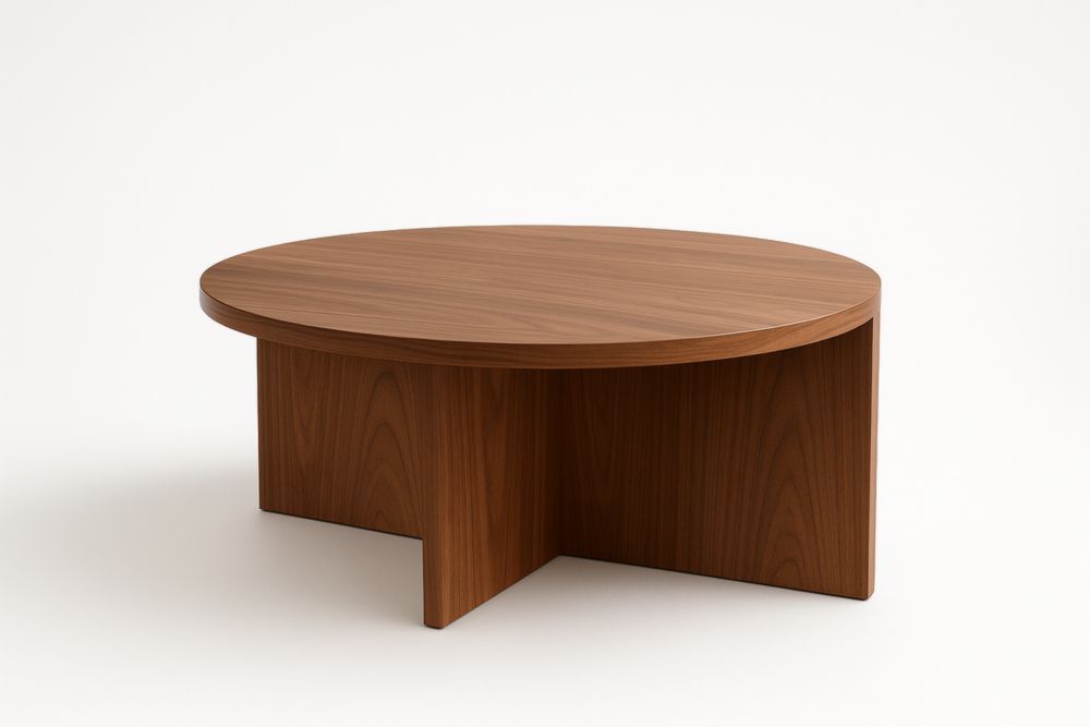 Tavolino rotondo in legno di noce-Slowarranged