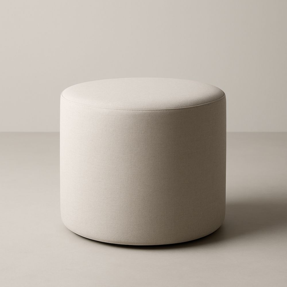 Pouf cilindrico in tessuto Beige 40 cm-Slowarranged