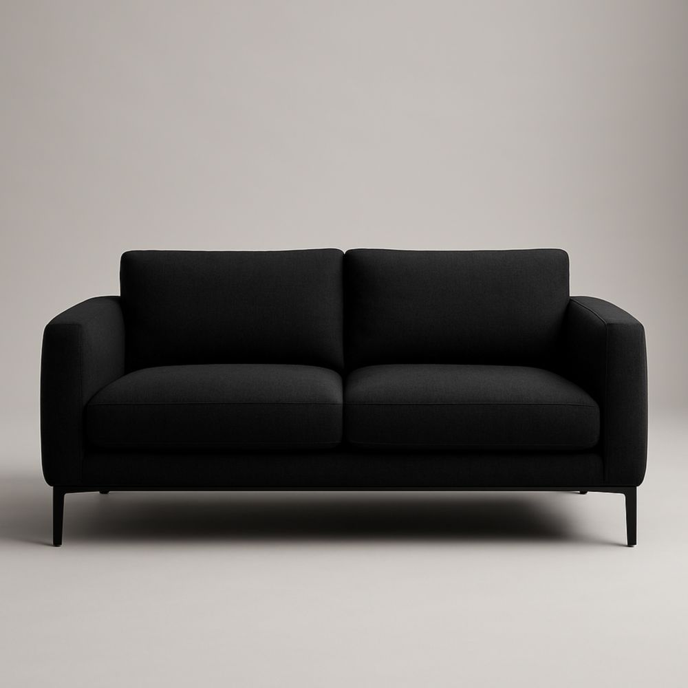 Divano a 2 posti in tessuto nero-Dwellanero