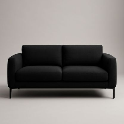 Divano a 2 posti in tessuto nero-Dwellanero
