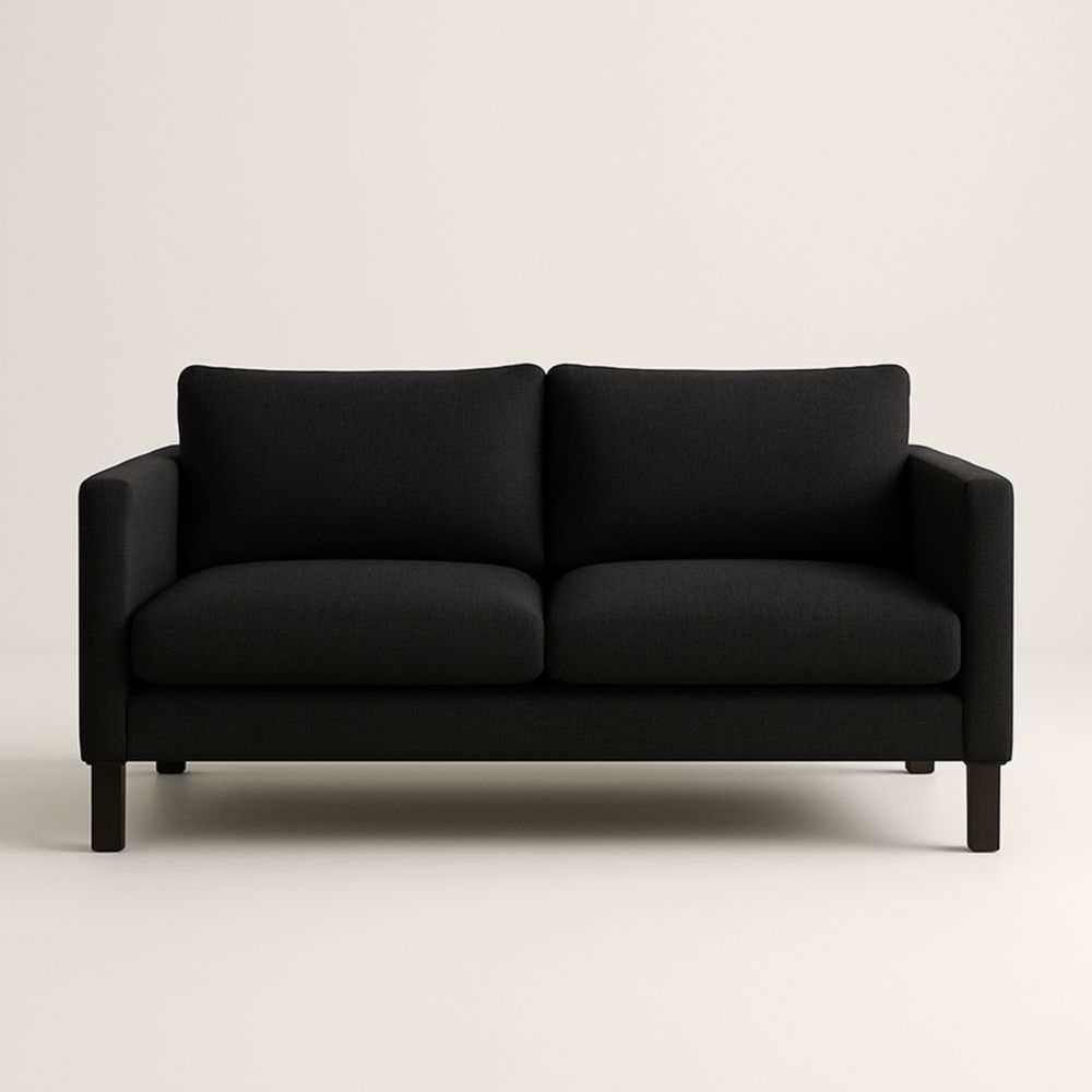 Divano Due Posti Tessuto Nero-Dwellanero
