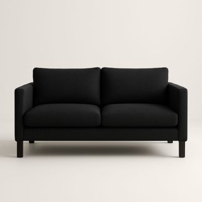 Divano Due Posti Tessuto Nero-Dwellanero