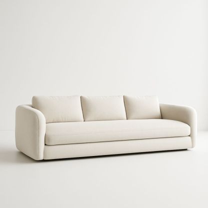 Divano a tre posti in tessuto beige-Dwellanero