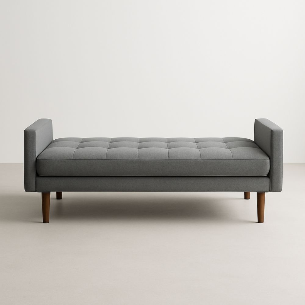 Divano letto grigio tessuto legno 200cm-Livornestco