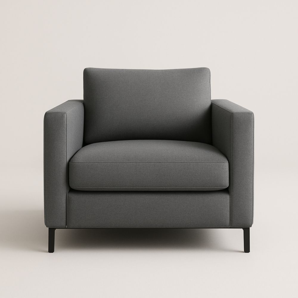 Poltrona in tessuto con struttura in metallo Grigio scuro-Dwellanora