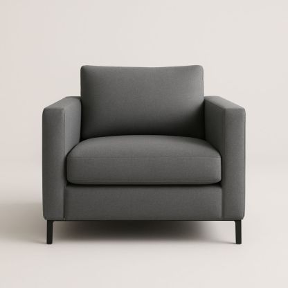 Poltrona in tessuto con struttura in metallo Grigio scuro-Dwellanora