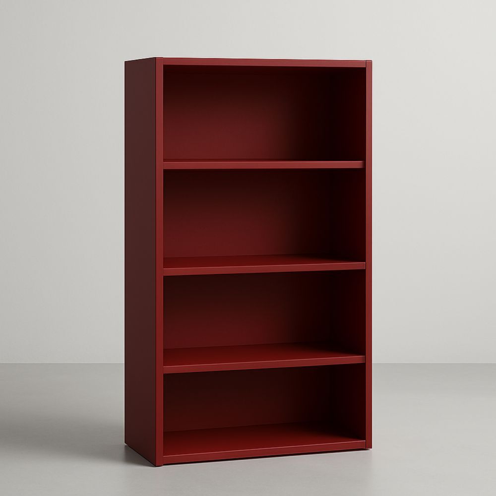 Libreria in MDF Rosso con 4 Ripiani-Dwellanora