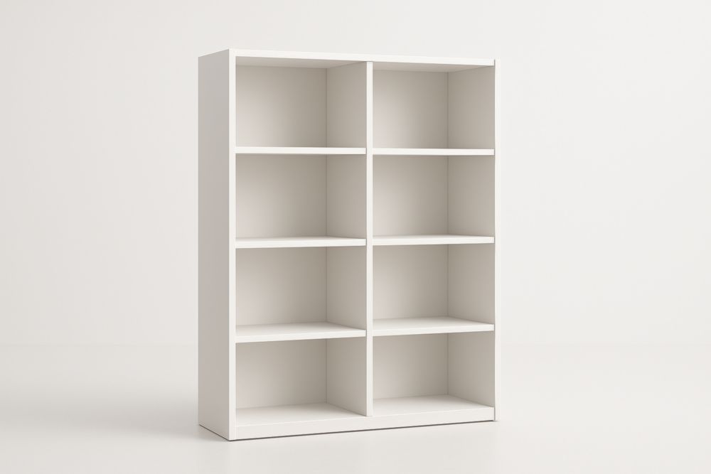 Libreria in Legno MDF Bianco-Dwellanora