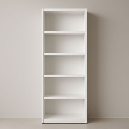 Libreria in MDF con 5 ripiani in Bianco 180x60x30 cm-Dwellanora