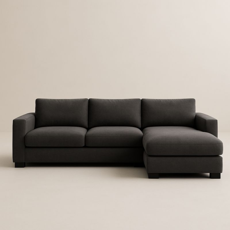 Canapé d'angle en tissu anthracite 280 cm