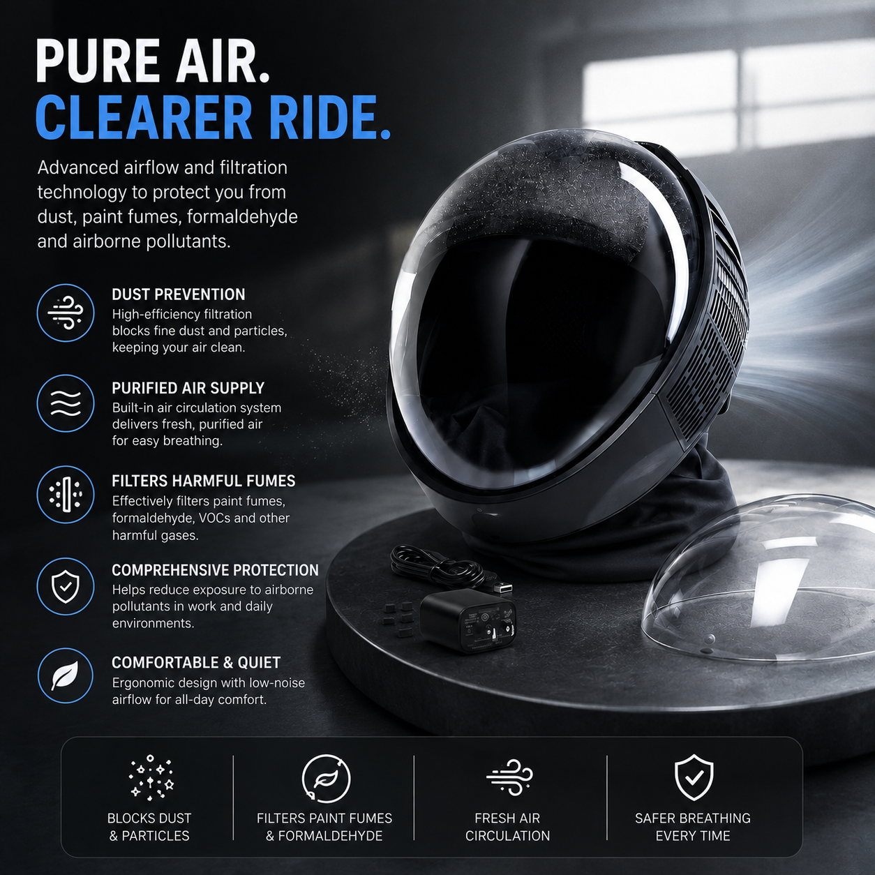 Full-Face Powered Air Purifying Respirator Helmet