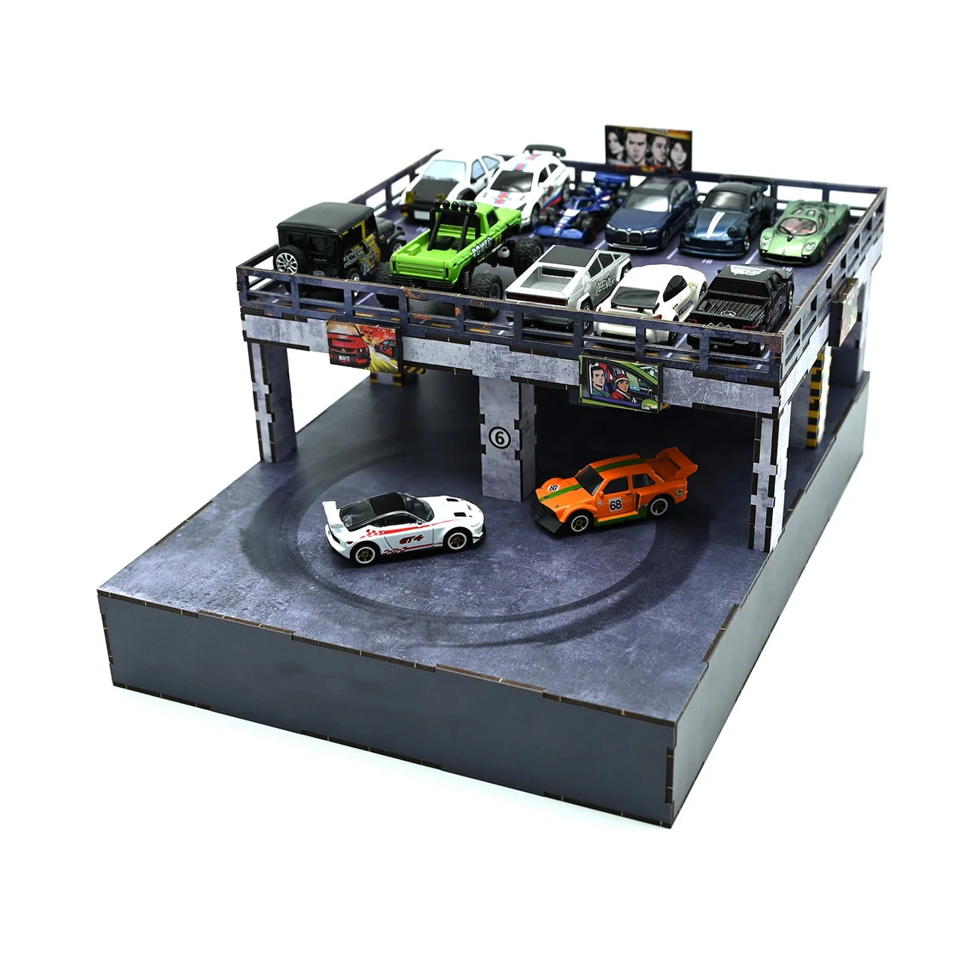 Magnetic Drift Diorama – 1/64 Scale Parking Lot with Hidden Drift Action