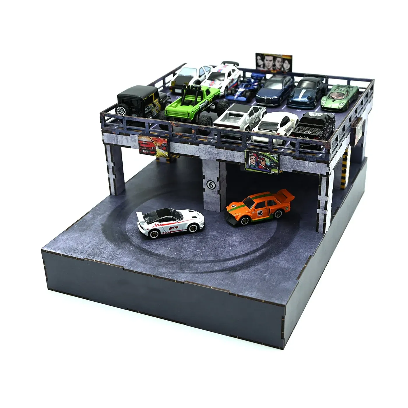 Magnetic Drift Diorama – 1/64 Scale Parking Lot with Hidden Drift Action
