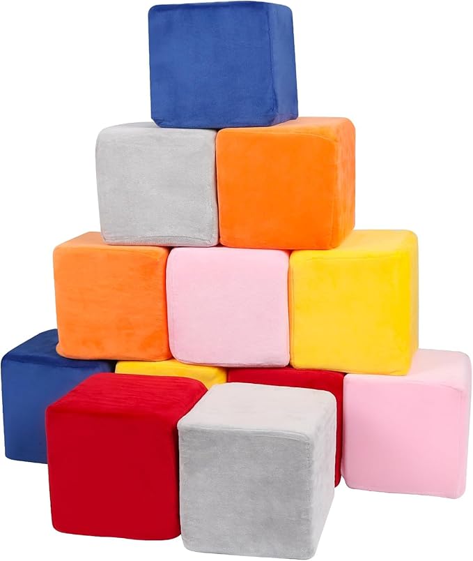 Soft Memory Foam Building Blocks for Toddlers | 6-Piece Set with Washable Covers