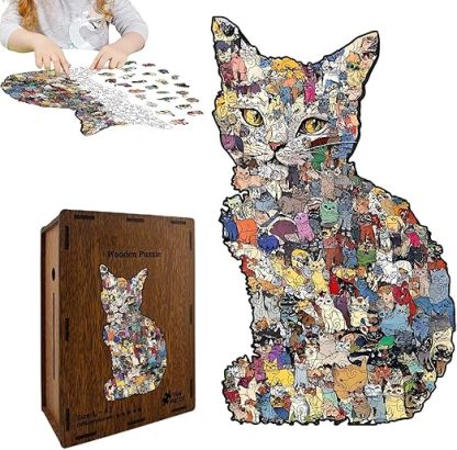 Wooden Puzzle & Money Bank Set | 194-Piece Irregular Space-Themed Educational Game for Adults & Kids