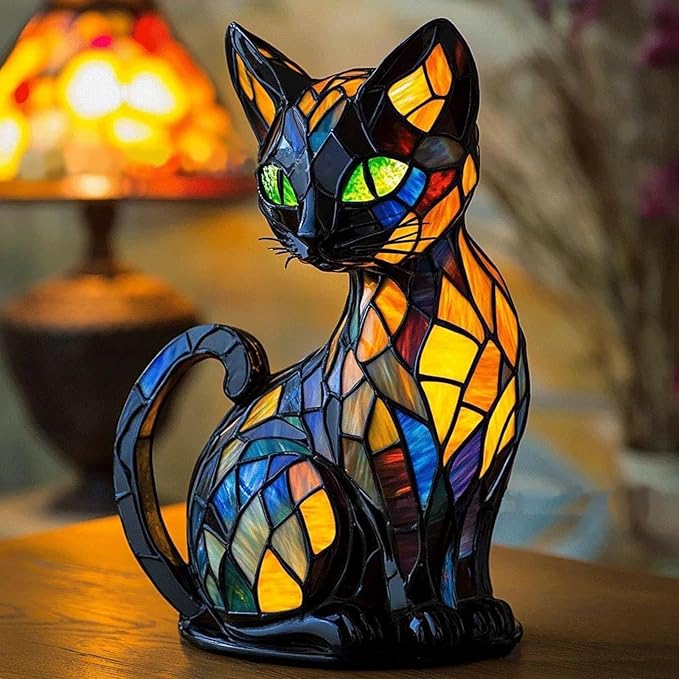 Artisan Pet Resin Night Light | Colorful, Cozy LED Desk Lamp for Home Decor