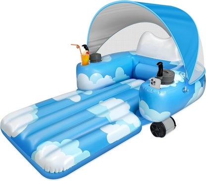 Electric pool float with canopy